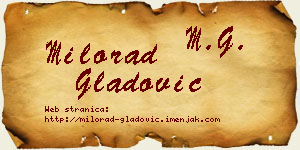 Milorad Gladović vizit kartica